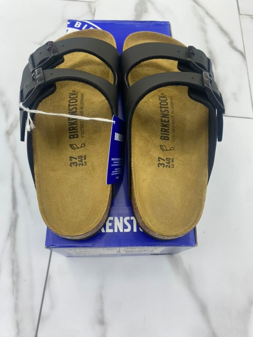 BIRKENSTOCK BLACK ‘ARIZONA BS’ LEATHER regular fit - Picture 2 of 5